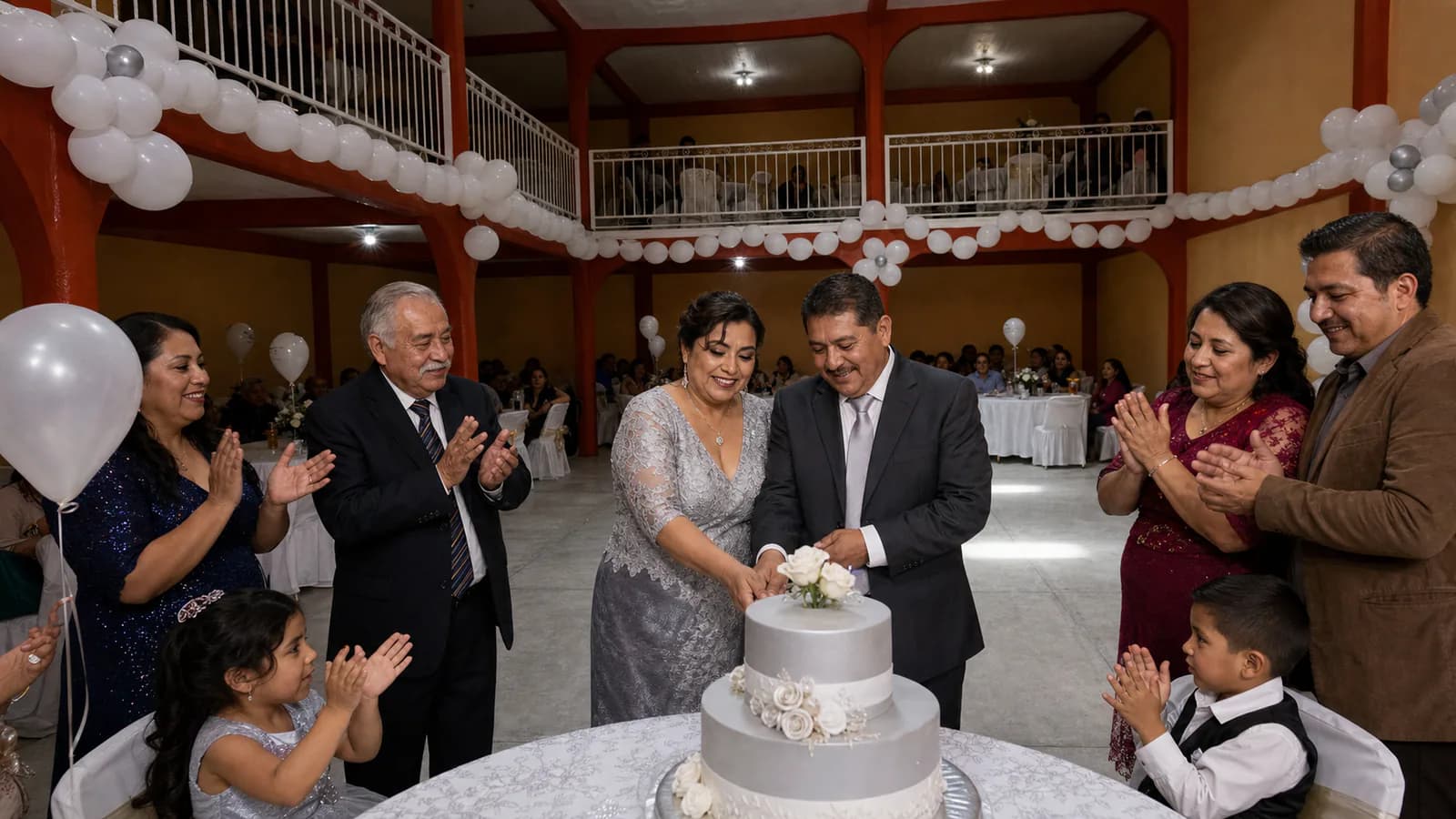 Aniversarios: pastel plata en el Salón Campeche