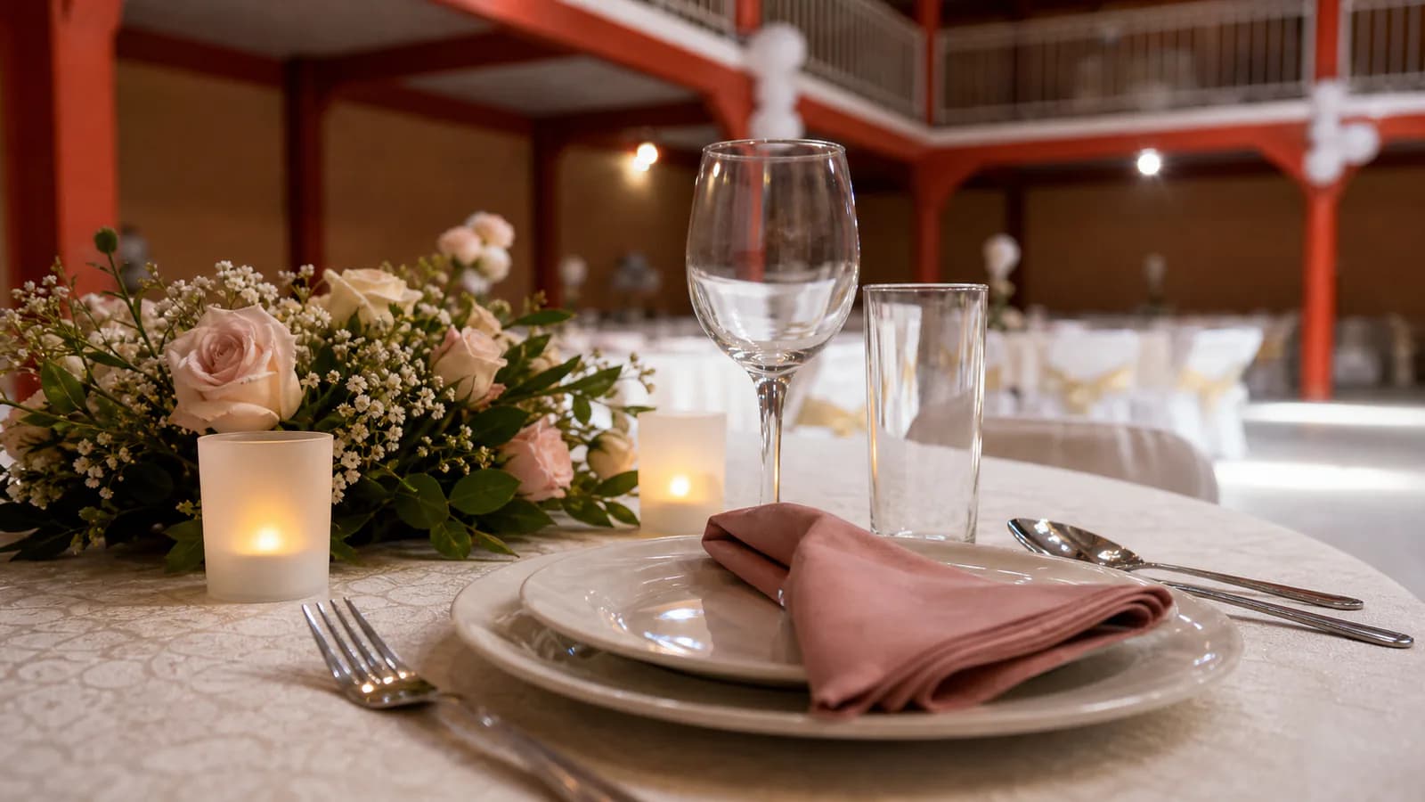 Aniversarios: detalle mesa romántica en el Salón Campeche