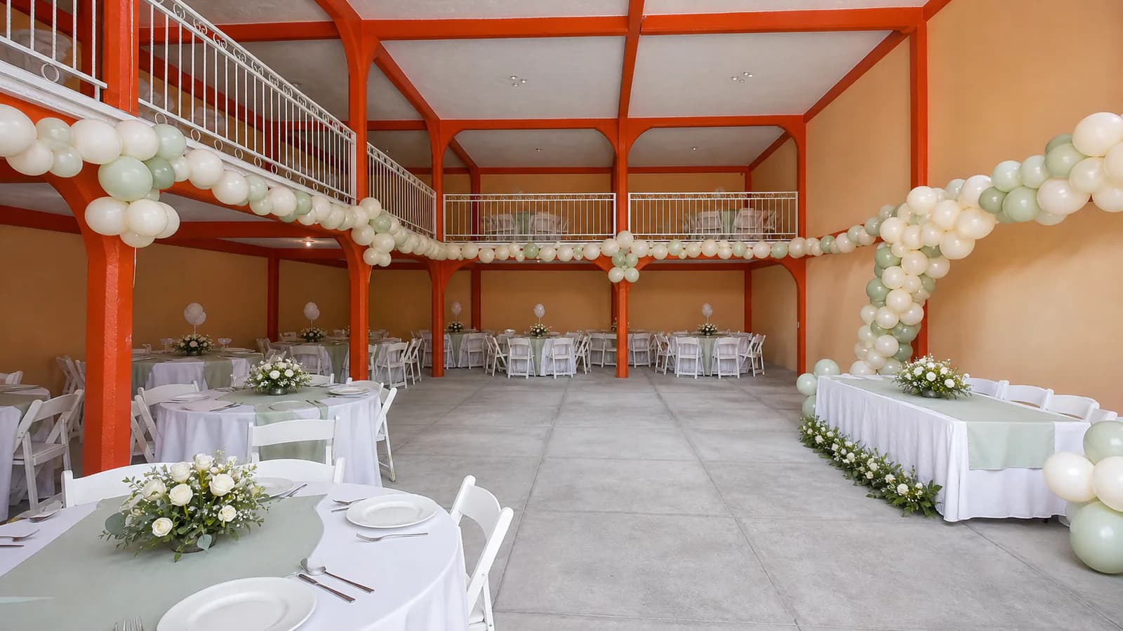 Baby shower: montaje salvia en el Salón Campeche
