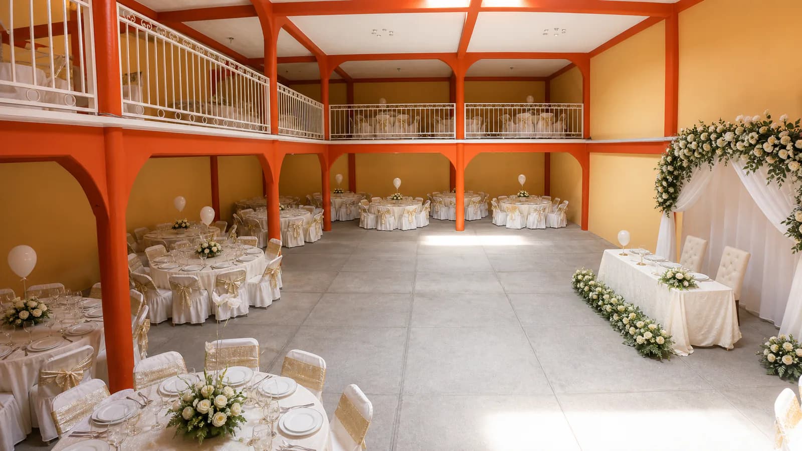 Montaje elegante en el interior de Salón Campeche