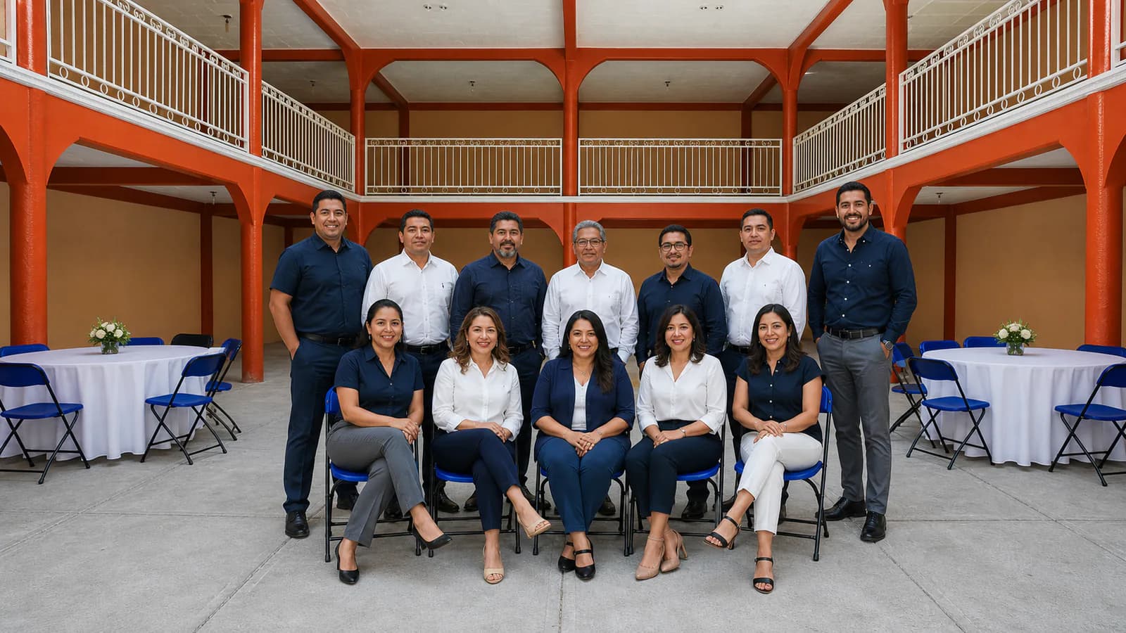 Eventos corporativos: retrato equipo en el Salón Campeche
