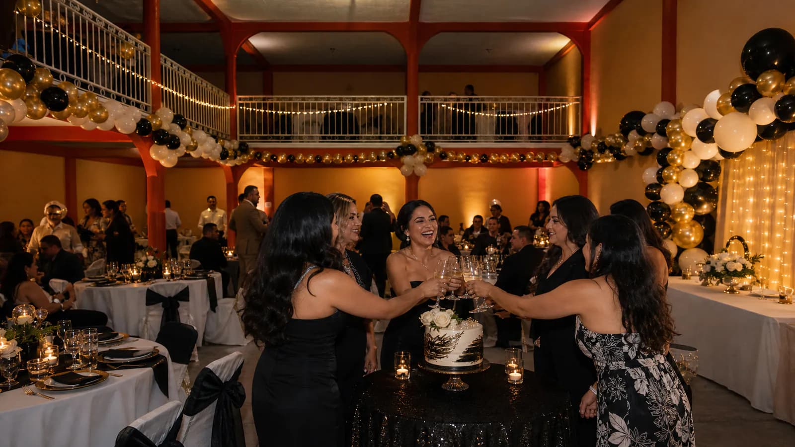 Cumpleaños de adultos: pastel brindis en el Salón Campeche